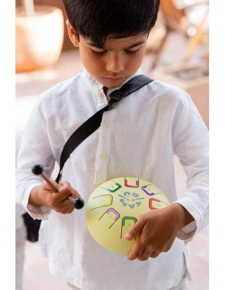 Tambor metálico de lengüetas Baby, de 8 notas, color Mellow yellow