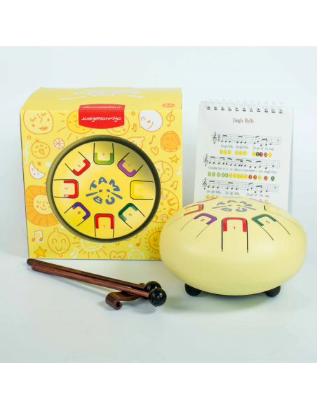 Tambor metálico de lengüetas Baby, de 8 notas, color Mellow yellow