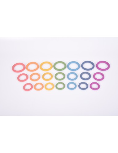 Anillas de madera arcoíris, de 3 tamaños