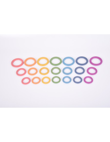 Anillas de madera arcoíris, de 3 tamaños