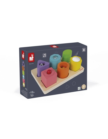 Puzle de 6 figuras de madera encajables sensoriales