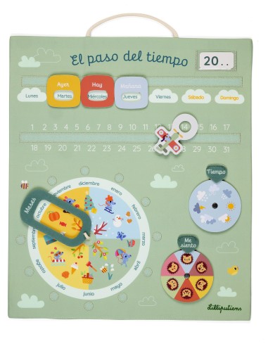 Calendario manipulativo de tela El paso del tiempo