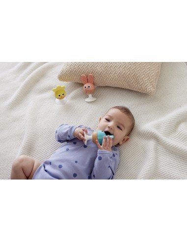 Set de 3 animales sonajero-mordedor con ventosa