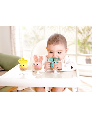 Set de 3 animales sonajero-mordedor con ventosa