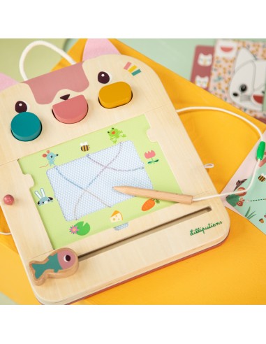 Pizarra mágica de madera de la gata Jeanne