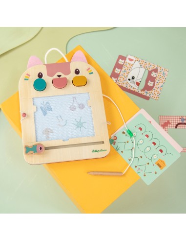 Pizarra mágica de madera de la gata Jeanne