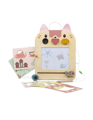 Pizarra mágica de madera de la gata Jeanne