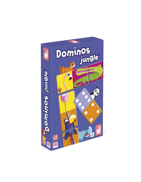 Dominó de doble cara con animales de la selva