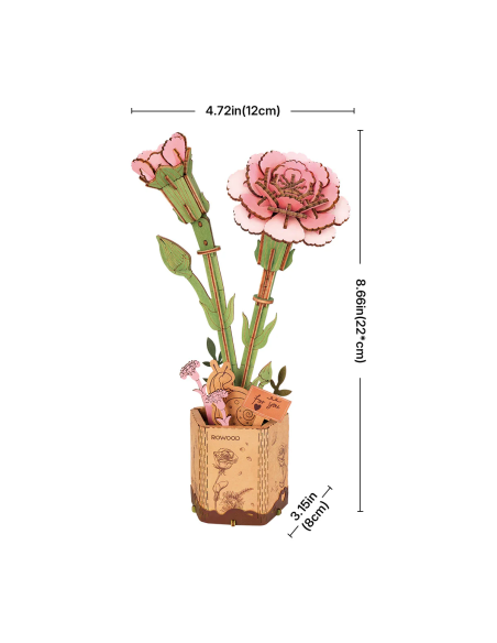 Clavel rosa de madera para montar