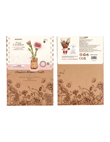 Clavel rosa de madera para montar