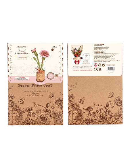 Clavel rosa de madera para montar