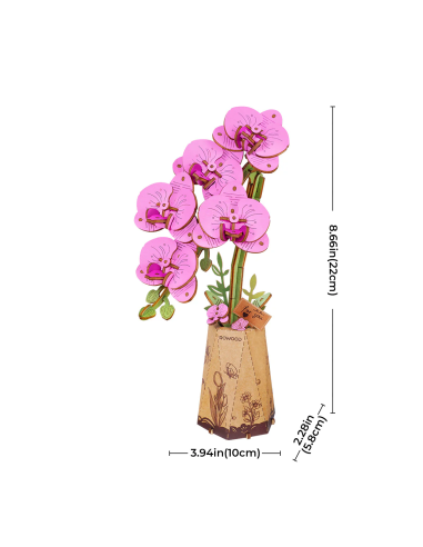 Orquídea púrpura de madera para montar