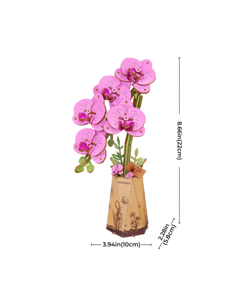 Orquídea púrpura de madera para montar