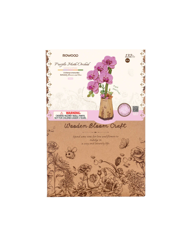 Orquídea púrpura de madera para montar