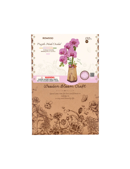 Orquídea púrpura de madera para montar