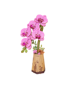 Orquídea púrpura de madera para montar