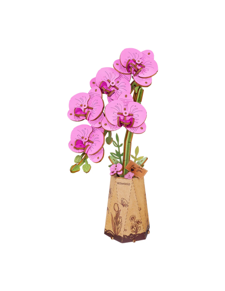 Orquídea púrpura de madera para montar