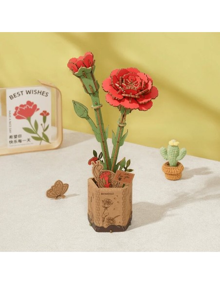 Clavel rojo de madera para montar