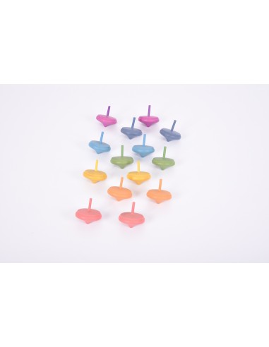 Peonzas de madera arcoíris