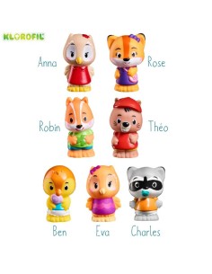 Set de 7 personajes de la familia Klorofil 2