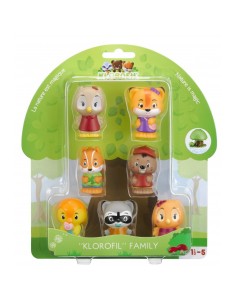 Set de 7 personajes de la familia Klorofil