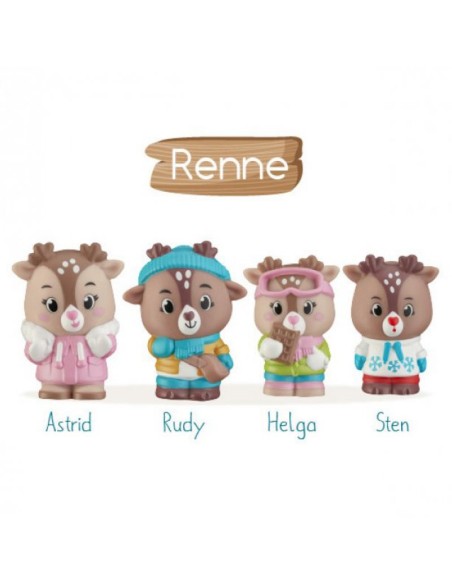 Set de 4 personajes de la familia Reno