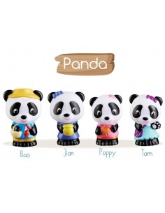 Set de 4 personajes de la familia Panda 2