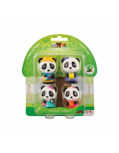 Set de 4 personajes de la familia Panda