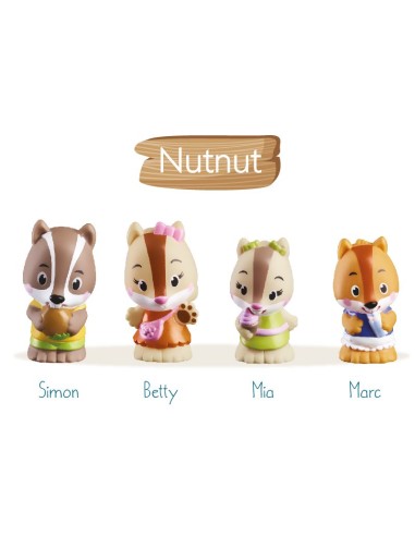 Set de 4 personajes de la familia Nutnut