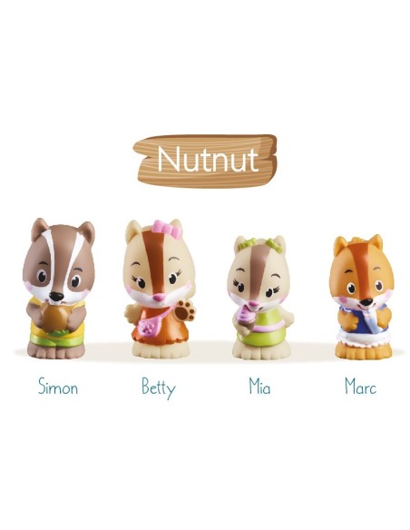 Set de 4 personajes de la familia Nutnut