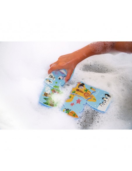 Puzle de baño Mapa del mundo, de 28 piezas