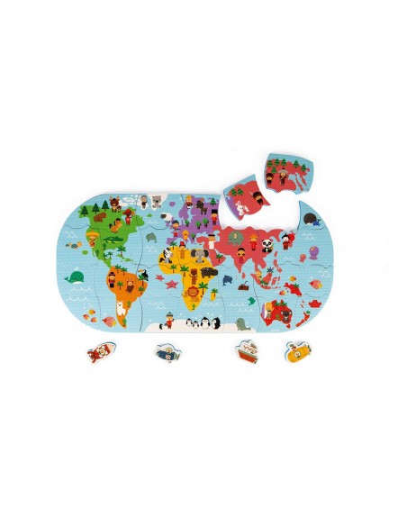 Puzle de baño Mapa del mundo, de 28 piezas