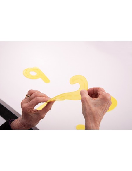 Set de 10 números de silicona amarillos translúcidos con trazos