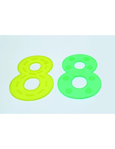 Set de 10 números de silicona verdes translúcidos con puntos de conteo