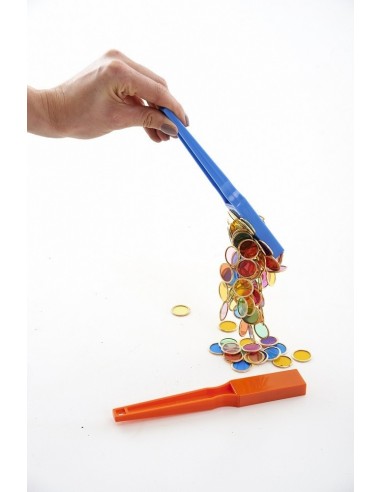 Set de 100 círculos de colores translúcidos y 2 palas magnéticas