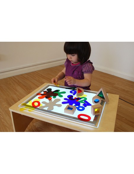 Mesa de madera plegable para panel luminoso