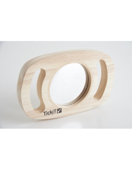 Espejo de madera plano con mangos, de 18 cm