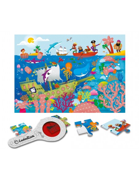 Puzle secreto del mar, de 24 piezas