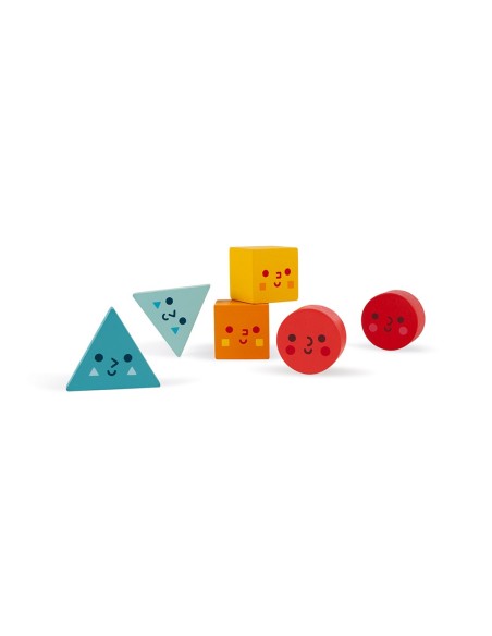 Caja con formas geométricas de madera