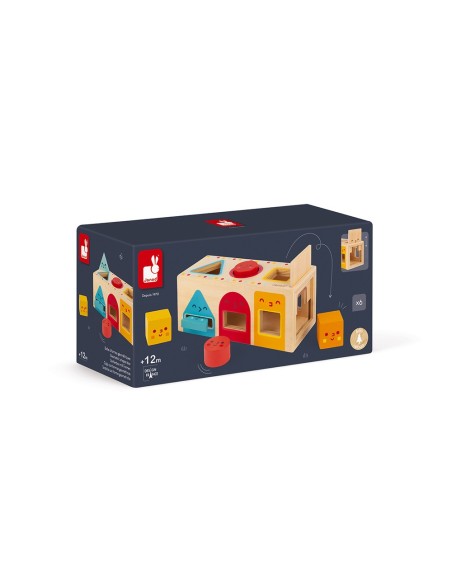 Caja con formas geométricas de madera