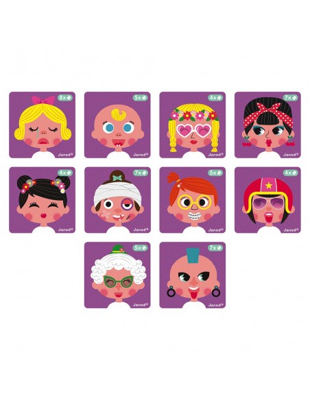 Juego magnético Magneti'book Caras locas de chicas