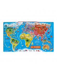 Puzle magnético Atlas mundial, de 92 piezas