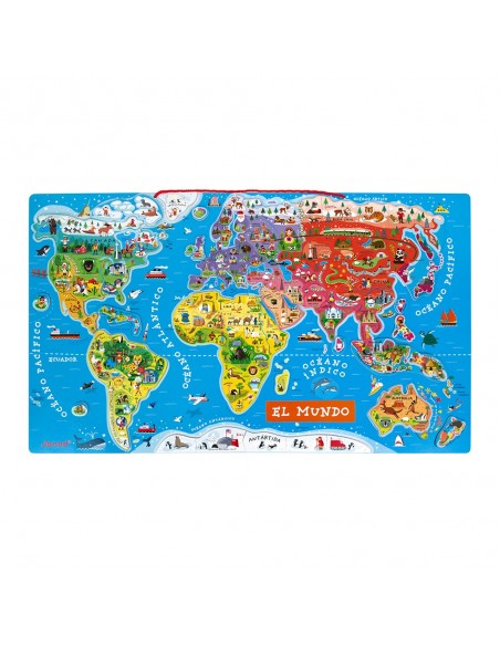 Puzle magnético Atlas mundial, de 92 piezas
