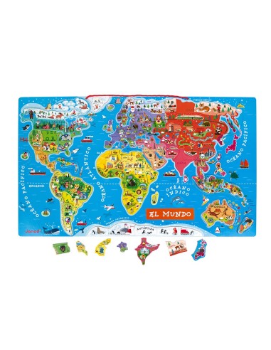 Puzle magnético Atlas mundial, de 92 piezas