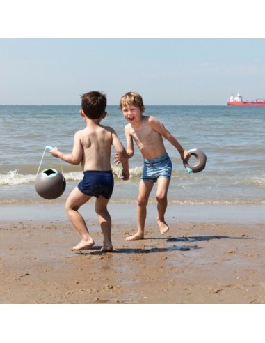 Cubo de playa Ballo grande gris y azul