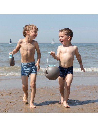 Cubo de playa Ballo grande gris y azul