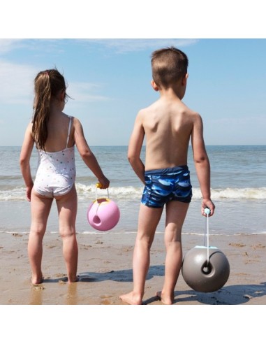 Cubo de playa Ballo grande gris y azul