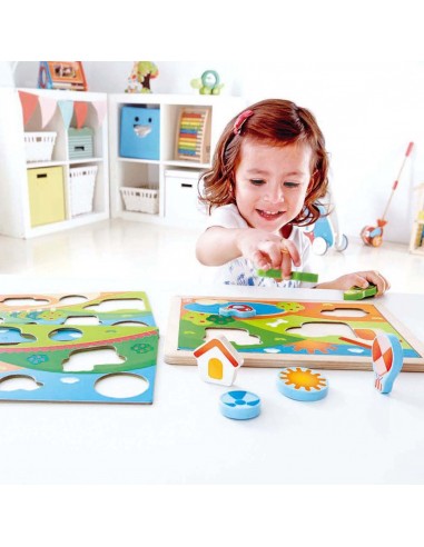 Puzle de madera 3 en 1 Pepe y amigos