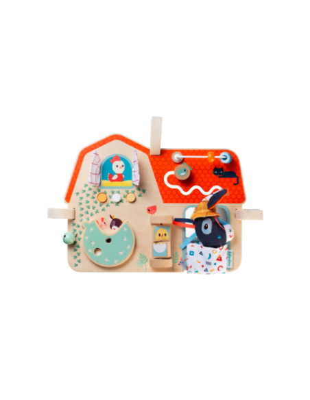 Panel de actividades de madera La granja