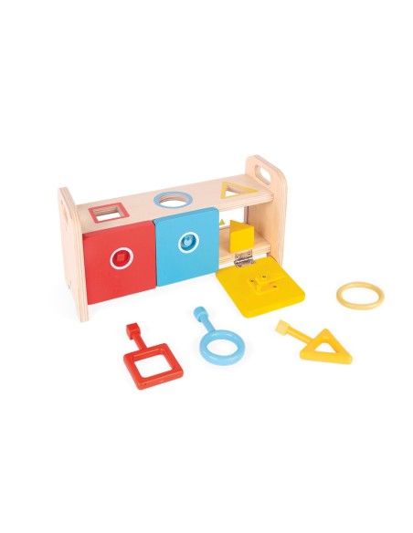 Caja de llaves de madera